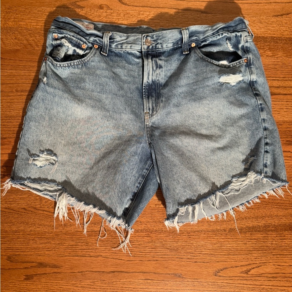 GAP Light Blue Distressed Denim Cutoff Shorts